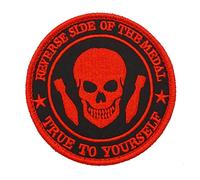 2 Pezzi Patches Ricamato Lato Inverso della Medaglia fedele a te stesso Militare Tactical Badge con Hook Loop Backing