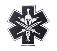 2 Pezzi Patches Ricamato Tactical EMS Militare Badge con Hook Loop Backing per Zaini Giacche Vestiti Applique