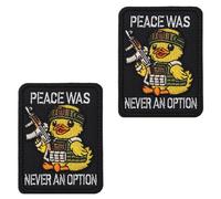 2 pezzi Peace Cosa Never An Opzione Ricamo Distintivo Patch Gancio & Fiocco Colore Nylon Toppa Tattica Toppa Applicazione Divertente Costume Accessori per Giacca Gilet Vestiti Cappello Zaini Jean