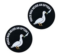 2 Pezzi PEACE WAS NEVER AN OPTION Ricamato Patch Militare Divertente Ricamato Badge Gancio & Loop Tattico Patch Appliques per Vestiti Zaini Gilet Giacca Jean Dog Harness Borse