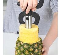 2 pezzi Pela e affetta ananas in acciaio inossidabile - Utensili da cucina facili da usare con manici gialli, preparare facilmente ananas e altri frutti, affetta e sbuccia ananas in acciaio inossidabi