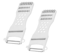 2 Pezzi Pelapatate professionale per Asparagi, Frutta, Pela Patate e Verdure Pelaverdure largo acciaio inox, manico in lega di zinco, pela verdure