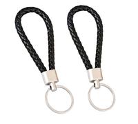 2 Pezzi Pelle intrecciata Portachiavi, Portachiavi per auto, Elegante e pratico per le tue chiavi preferite