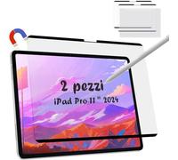 [2 Pezzi] Pellicole Protettive Magnetico in Carta per iPad Pro 11 2024 (A2836/A2837), Pellicola Carta per iPad Pro 11 M4 Effetto Carta, Anti-Riflesso Pellicola Carta per iPad 11 2024 Disegnare Crivere