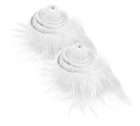 2 Pezzi Peluche Tessuto in Pelliccia Sintetica Strisce Pretagliate 5 × 150 cm Pelliccia Soffice Artigianale per Barba Nana Capelli di Babbo Barba per Gnomi Natale Costume Cosplay Artigianale Fai Da Te