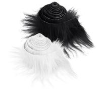 2 Pezzi Peluche Tessuto in Pelliccia Sintetica Strisce Pretagliate 5 × 150 cm Pelliccia Soffice Artigianale per Barba Nana Capelli di Babbo Barba per Gnomi Natale Costume Cosplay Artigianale Fai Da Te