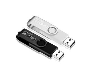 2 Pezzi Pendrive 64GB DataOcean Chiavetta USB 2.0 girevole per archiviazione dati pen drive(64GB Nero, Argento)