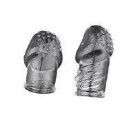 2 Pezzi Pénile Ingrandimento Set Ingrandito dal Péne Manica del Péne Trasparente Riutilizzabile, Sex Toy Manicotto per pene estendere, Polsino del pene ispessito giocattoli sessuali maschili