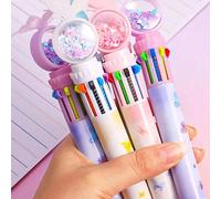2 Pezzi Penna A Sfera Farfalla E Glitter A Dieci Colori Casuali, Adatta Per Ufficio E Scuola 2 pezzi,3 pezzi,1 pzPolipropilene