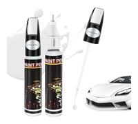 2 Pezzi Penna Ritocco Carrozzeria Bianco 24ml, 2 in 1 Rimuovi Graffi Auto, Penna per Ritocco Auto, Penna per Riparazione Graffi Auto, Soluzione Veloce per Graffi Auto, Pennarello Copri Graffi Auto