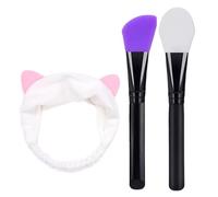 2 Pezzi Pennelli per Maschera Viso Silicone,con Fascia Capelli Elastica,Maschera Strumento di Bellezza