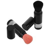 2 Pezzi Pennello Cipria Pressata Goffrata in Plastica, Set per Viso | Set, Setole Ultrasoft e Impugnatura Ergonomica, per Gel Perlacei e Colori a Base D'acqua