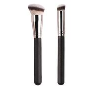 2 Pezzi Pennello Fondotinta e Pennello per Correttore, Pennello Kabuki Professionale a Punta Piatta per Applicare Fondotinta Liquido, Lucidare