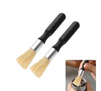 2 Pezzi Pennello per Macinacaffè, Manico in Legno di Noce Nera, Spazzola per la Pulizia Profonda, Spazzolino Macinacaffè, per Macchine da Caffè Espresso, Barista Pennello, Accessorio Cucina Nero