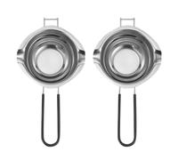 2 Pezzi Pentola per Sciogliere Cioccolato 400ml in Acciaio Inox | Manico in Silicone, Isolamento Termico, per Cucina e Ristoranti, Accessorio da 400ml
