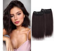 2 pezzi per capelli anteriori da donna, parrucca per parrucca, extension finta, per allungare i capelli, un pezzo, invisibile, radice dei capelli, due lati, soffice parrucca femmina, B, 20 cm