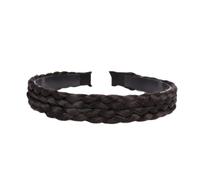 2 pezzi per capelli intrecciati, fascia intrecciata con denti, fascia per capelli, fascia intrecciata, accessorio per capelli, accessorio per donne, larghezza 1,8 cm, colore nero naturale
