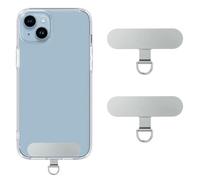 2 pezzi per cellulare universali, in acciaio inox, multifunzionale, per cellulare, universale, Tether Tabs, protezione antifurto, per telefono cellulare, ultra sottile, argento, 4,8 x 1,2 cm/1,88 x