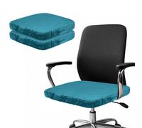 2 Pezzi per Coprisedia Ufficio, Federa Morbida L(33-40cm), Blu Pavone