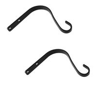 2 pezzi per gancio pianta in ferro rustico gancio gancio di lanterna (nero)