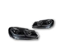 2 pezzi per Golf 6 MK6 Golf6 2009-2011 2012 2013 fari auto LED DRL Hella 5 Xenon Lens Hid H7 accessori per lampade anteriori auto Gruppo Faro Anteriore(T,Right hand drive)