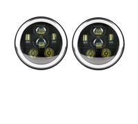 2 Pezzi Per Hummer H1 H2 Fari LED Universali Per Auto Da 7 Pollici H4 Hi-Lo Con Gruppo Ottico Anteriore Halo 4x4 Faro Anteriore(70w black)