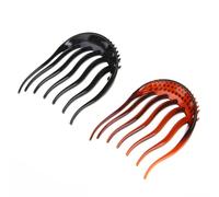 2 pezzi per lo styling dei capelli pettine per coda di cavallo soffice pettine per capelli pettine in plastica ciambella multifunzione inserto per capelli in plastica per ragazze (nero+caffè)
