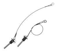 2 Pezzi Perno di Bloccaggio a Sfera 9/32 Pollici Pulsante, Argento | Acciaio Inossidabile, Molla Interna e Punta Conica, Cordino Metallico, per Cerniere Bimini e Ponte