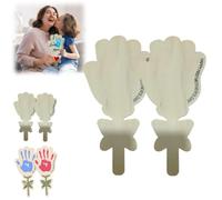 2 pezzi personalizzati fiore handprint mestiere, segno di legno festa della mamma regalo da bambini, artigianato personalizzato festa della mamma, ricordo di fiori fatti a mano, arte fai da te per la