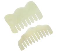 2 Pezzi Pettine da Massaggio Cuoio Capelluto in Jade, Strumento | Leggero, Bordi Arrotondati e Lisci, Facile da Usare, Lavorazione Fine, Aspetto Curato