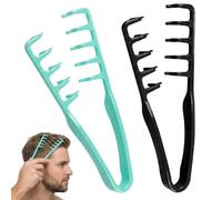 2 pezzi Pettine Denti Larghi, Pettine Volumizzante Capelli, Pettine Texture, Texture Comb, Aumenta Il Volume dei Capelli e Copri la Riga, Capelli Ricci Accessori, Strumento Volumizzante per Radici