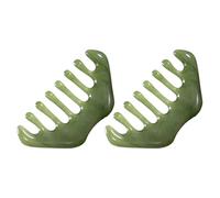 2 Pezzi Pettine Massaggiante per Testa in Cera D'api Verde, Comfort | Raschietto per Cuoio Capelluto, Forme Naturali, Uso Familiare e Outdoor, Massaggio Delicato senza Danni