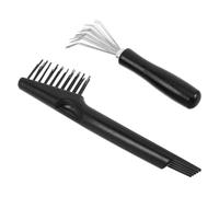 2 Pezzi Pettine Mini per Pulizia Spazzola Chioma, Strumento | Uso Domestico e Salone, Design per Pulizia Profonda, Materiale ABS Legno Metallo