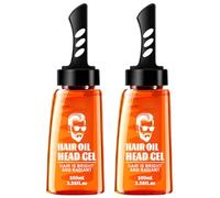 2 Pezzi Pettine Modellante per Uomo 100ml in Pe, Arancia | Chioma Lisci e Tutti i Tipi, Controllo delle Ciocche Ribelli, Texture Definita, Non Appiccicoso