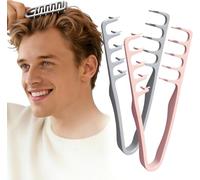 2 Pezzi Pettine Per Capelli Con Texture Pieghevole, Spazzola Per Capelli Ricci Pettine Grande Dente Ampio Acconciatura Voluminosa Con Struttura, Pinza Di Sollevamento, Per Donne E Uomini (Rosa Grigio)