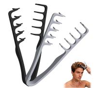 2 Pezzi pettine volumizzante capelli,Pettine Denti Larghi,Pettine per Capelli Ricci Texture,Strumento Volumizzante per Radici,per Coprire le Cuciture Easy Style