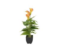 2 pezzi - Pianta Artificiale EUROPALMS Calla Mini Giallo Arancione, 43 cm - Deco