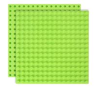 2 Pezzi Piastra Base Compatibile con Lego Duplo, 25x25cm Base per Mattoncini Compatibile con Lego Duplo, Set di Piastre da Gioco Creativo, Erba verde
