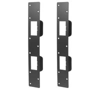 2 Pezzi Piastra di Battuta della Porta Rinforzata in Ferro Nero a | Design Ispessito e Robusto, Installazione Semplice, Finitura Lucida Contemporanea, per Serratura e Catenaccio