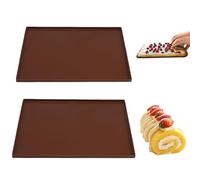 2 pezzi piastra per genovese, tappetino da forno in silicone svizzero, piastra per torta antiaderente vassoio per biscotti pizza pane schiuma (30,5 x 25,8 x 1 cm)