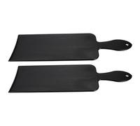 2 Pezzi Piastra per Tintura Chioma in Plastica Nera | Doppia Superficie Liscia e Testurizzata, Impugnatura Curva Stabile, per Ciocche e Frangia Durante il Taglio