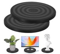 2 Pezzi Piattaforma Roteante, 20CM Base Rotante per Giradischi, Supporto Girevole di 360°, Giradischi con Cuscinetti Sfera in Acciaio,Piatto Girevole per TV Monitor Artigianato Piante Bonsai