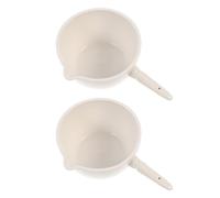 2 Pezzi Piattino di Evaporazione in Ceramica con Manico 150ml | Beccuccio Versatore Inclinato, Base Stabile e Fondo Piatto, Adatto a Residui Solidi
