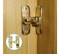 2 Pezzi Piccola Serratura per Porte Scorrevoli a 90 Gradi per Porte Interne, Chiavistello per Porte ad Apertura su Entrambi i Lati, Serratura Vintage per Cucine, Camera da Letto, Studio, Bagni(Oro)