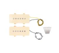 2 Pezzi Pickup per Chitarra Dal Suono Chiaro Vintage Alnico 5 Pickup Single Coil Sfalsati Al Ponte per Chitarra Copertura Crema per Jazzmaster