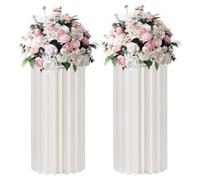 2 pezzi piedistallo cilindrico supporto in cartone, pilastri per decorazione,Espositore Centrotavola Pieghevole in Cartone matrimoni, decorazioni da giardino(60CM)