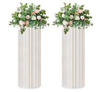 2 pezzi piedistallo cilindrico supporto in cartone, pilastri per decorazione,Espositore Centrotavola Pieghevole in Cartone matrimoni, decorazioni da giardino(100CM)