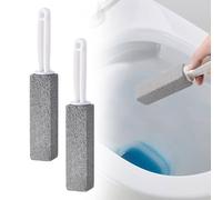 2 Pezzi Pietra Pomice WC, Cleaning Block, Detergente per WC contro il Calcare e Incrostazioni di Urina, Pumice Stone Toilet, Pietra per la Pulizia Efficace, Rimuovi Calcare con Manico Bianco