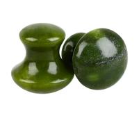 2 Pezzi Pietre da Massaggio a Fungo in Jade Verde | Uso Portatile Ovunque e Sempre, per Terapia Manuale, Formato Compatto, Adatte a Famiglia e Amici