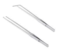 2 Pezzi Pinza in Acciaio Inox Extra Lunga con Punta Dentellata per Aquascaping, Cucina, Laboratorio